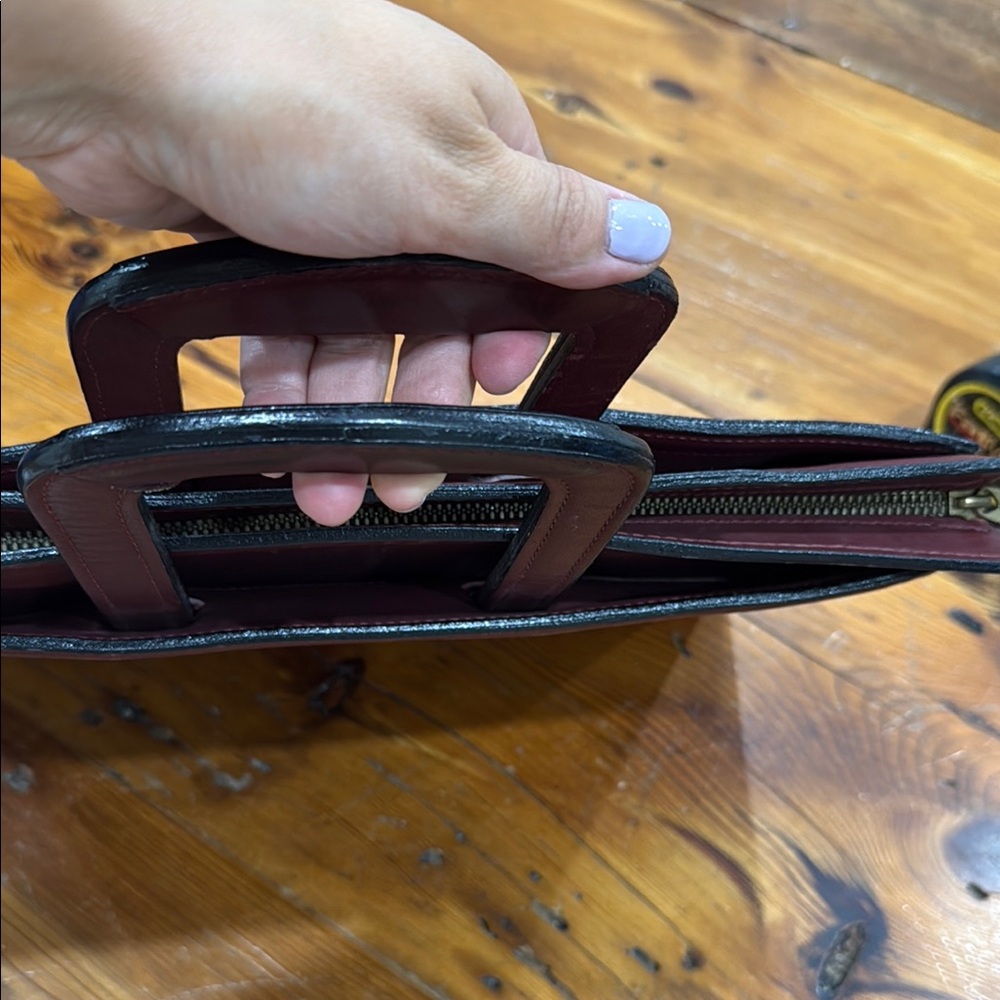 C & C Leather Burgundy Briefcase with Classic Design - Picture 11 of 12